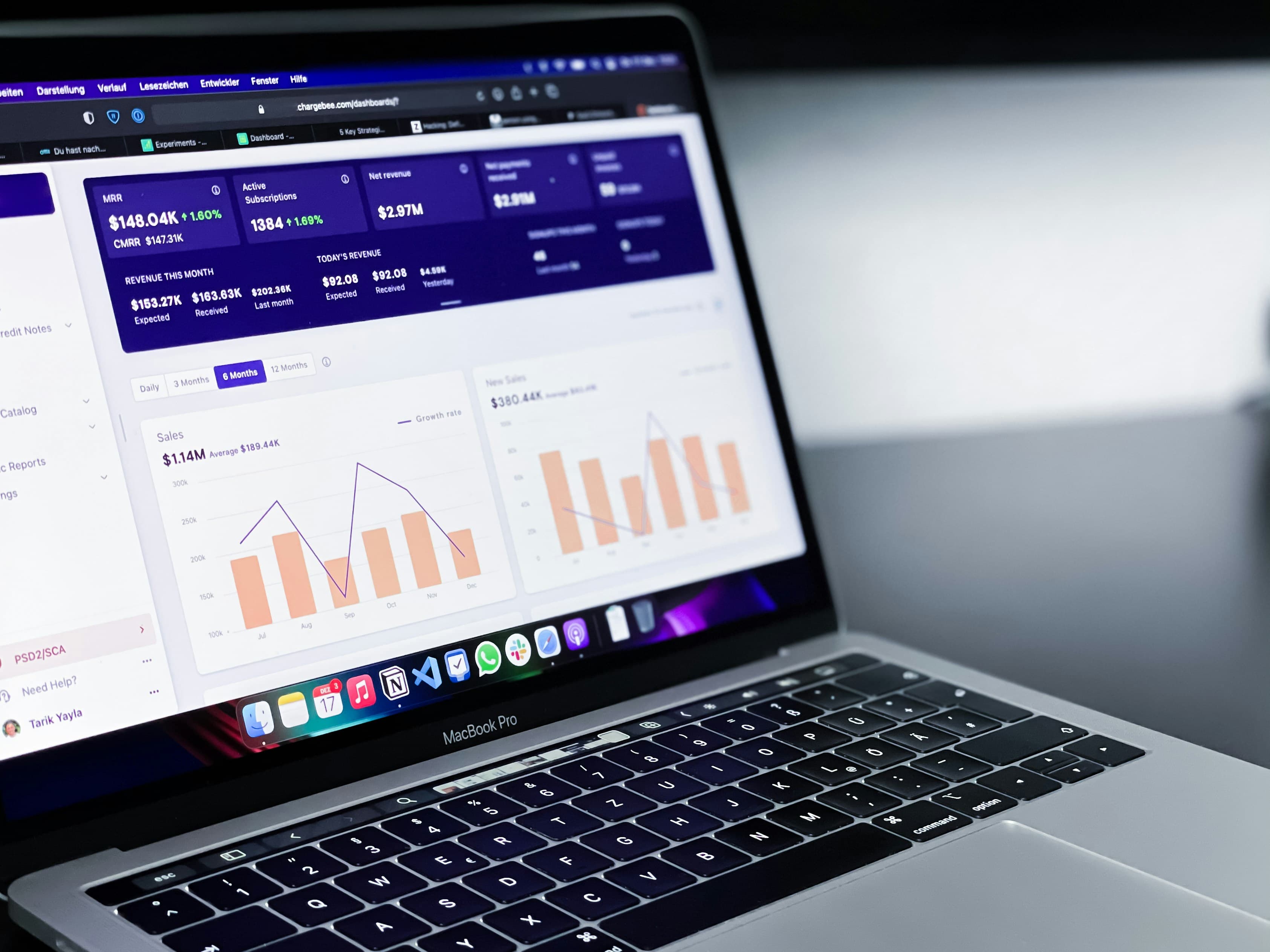 Revenue dashboard on a laptop, illustrating New Nexus Group's Grow Retail category strategy work